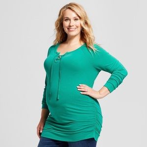 Isabel Maternity Long Sleeve Lace-Up Sweatshirt